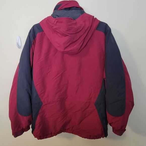 Vintage 90's LL Bean Long Ski Parka Hooded Women’s Regular Large Red Jacket ORF9 - Picture 3 of 6
